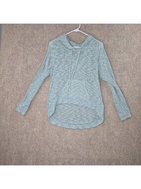 Mossimo Women's Knit Hoodie Aqua M Polyester Blend Relaxed Fit Long Sleeves